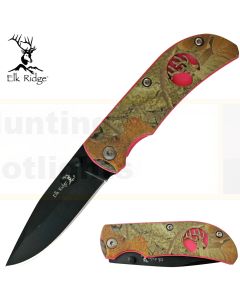 Elk Ridge K-ER-120 Camo Folding Knife with Pink Trim