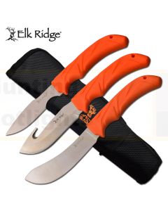 Elk Ridge K-ER-200-07SET Lightweight Rubber Handle Hunting Butcher Knife Set