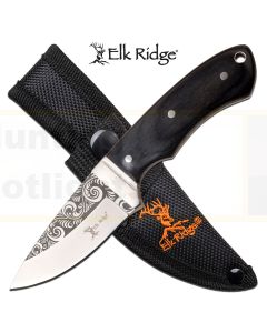 Elk Ridge K-ER-200-18BK Etched Blade Hunting Knife - Black