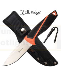 Elk Ridge K-ER-200-23OR Black & Orange Fixed Blade w/ Firestarter
