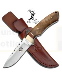 Elk Ridge K-ER-304WD Burl Wood & Nickel Silver Knife