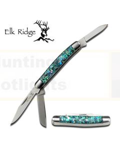Elk Ridge K-ER-323SSR Green Shell 3 Blade Pocket Knife