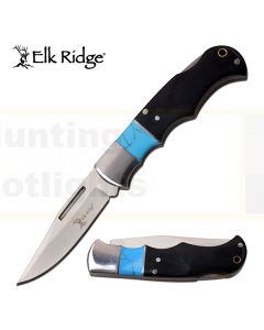 Elk Ridge K-ER-943BL Black Pakkawood Lockback Knife
