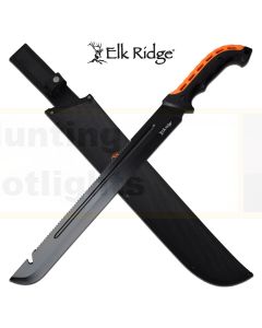 Elk Ridge K-ER-MHT002H Black & Orange Serrated Machete