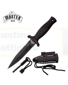 Master USA K-MU-1141BK Black Dagger with Fire Starter