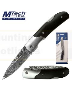 MTech K-MTE-FDR008-BK Evolution Damascus Etched Folding Knife