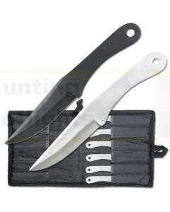 Perfect Point K-PAK-712-12 Silver & Black 12pc Throwing Knife Set