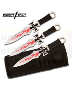 Perfect Point K-PP-020-3 Cross Flame Throwing Knives