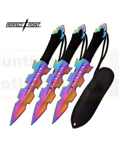 Perfect Point K-PP-110-3RB Rainbow Throwing Knives