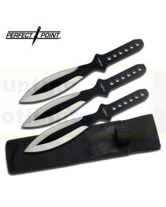 Perfect Point K-PP-114-3SB Black & Silver Throwing Knives