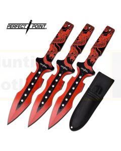 Perfect Point K-PP-122-3RD Red Dragon 3 piece Throwing Knives