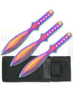 Perfect Point K-RC-001RB Rainbow Titanium Throwing Knife Set
