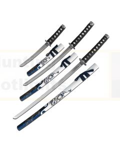 Powa Beam K-SW-86WH-4 3 Piece Samurai Sword Set