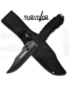 Survivor K-HK-1036S Black Rubber Handle Knife