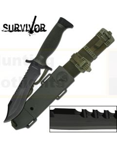 Survivor K-HK-6001 Black Reverse Sawback Serrated Knife