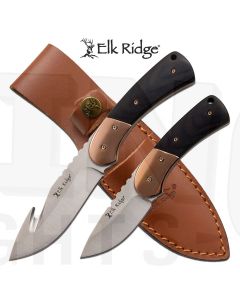 Elk Ridge K-ER-200-10BK Black Pakkawood Handle Knife Set