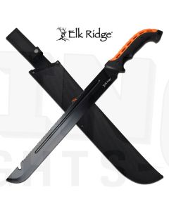 Elk Ridge K-ER-MHT002H Black & Orange Serrated Machete