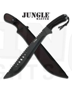 Jungle Master K-JM-031B Sawback Machete w Paracord Wrapped Handle