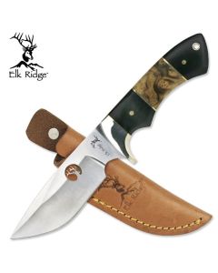 Elk Ridge K-ER-073 Burl Wood Handle Fixed Blade Knife