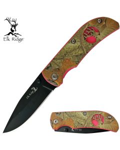 Elk Ridge K-ER-120 Camo Folding Knife with Pink Trim