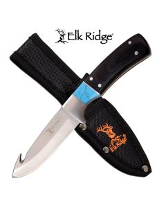 Elk Ridge K-ER-200-08BL Black Pakkawood Gut Hook Skinner Knife