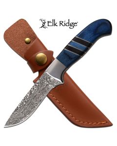 Elk Ridge K-ER-200-20BL Blue Striped Drop Point Blade Hunting Knife