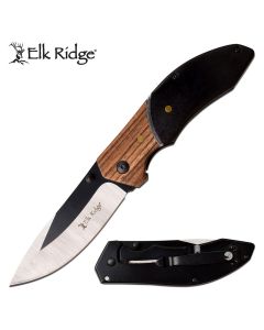Elk Ridge K-ER-948BK Wooden & Black Folding Knife