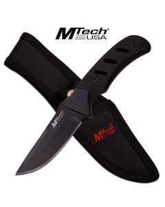 MTech K-MT-20-71BK Black Rubberised Handle Knife