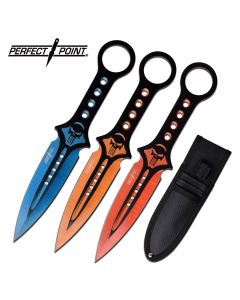 Perfect Point K-PP-123-3 Blue Orange & Red Skull Throwers