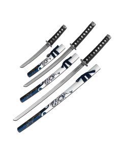 Powa Beam K-SW-86WH-4 3 Piece Samurai Sword Set