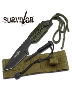 Survivor K-HK-106320 Tanto Knife with Firestarter