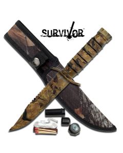Survivor K-HK-695CA Camo Survival Kit Knife