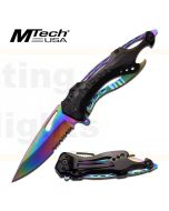 MTech K-MT-705RB Rainbow Half Serrated Pocket Knife